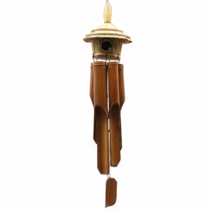 Round Seagrass Bird Box with Chimes - Large