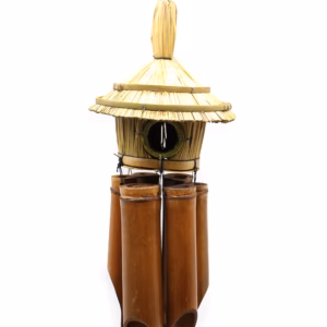Round Seagrass Bird Box with Chimes - Large
