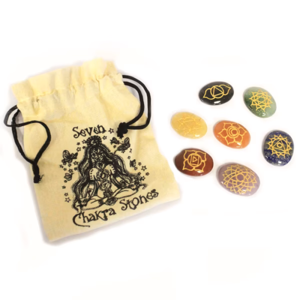 Chakrasett med Store Steiner (Oval Form) - Bilde 3