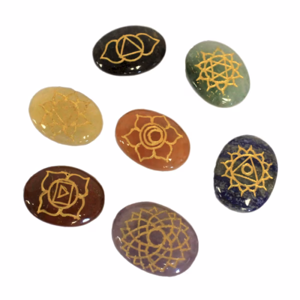 Chakrasett med Store Steiner (Oval Form)