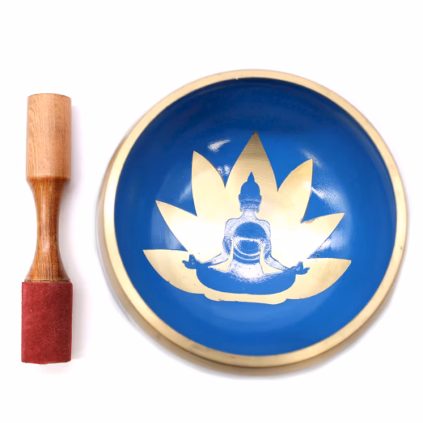 Ensemble De Bols Chantants Posture De Yoga - Grand - Blanc/Bleu 14Cm – Image 2