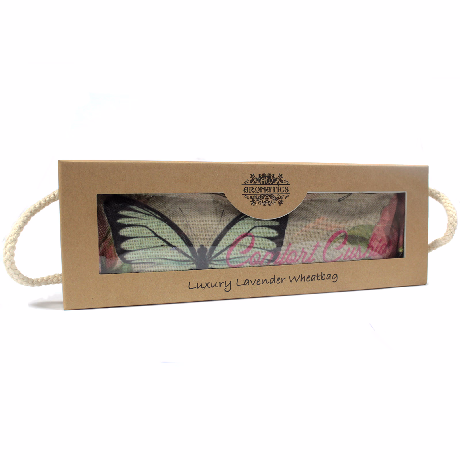 Luxury Lavender Wheat Bag in Gift Box - Butterfly & Roses
