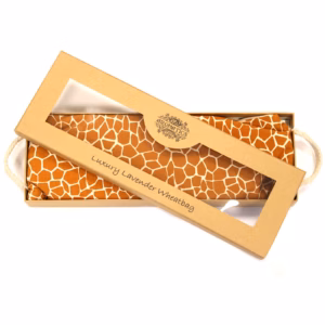 Sac de Blé Lavande de Luxe dans une Boîte Cadeau - Girafe de Madagascar