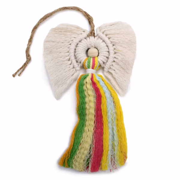 Ange En Macramé - Arc-En-Ciel