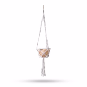 Gryteholder med Makramestropp Small - Naturlig - 16 cm Stropp
