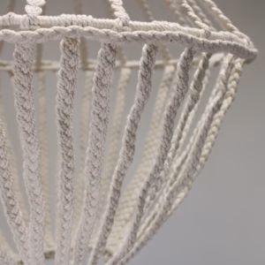 Lámpara Colgante Grande de Macramé - Natural