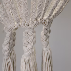 Lámpara Colgante Grande de Macramé - Natural