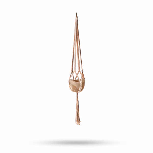 Makrame Pot Holder Classic - Chocolate med Pot