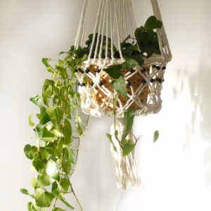 Makrame Gryteholder - Single Beaded Stor
