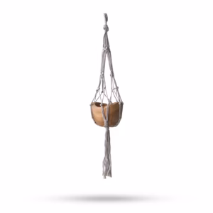 Makrame Dråpe Gryteholder - Beige - 75 cm Liten