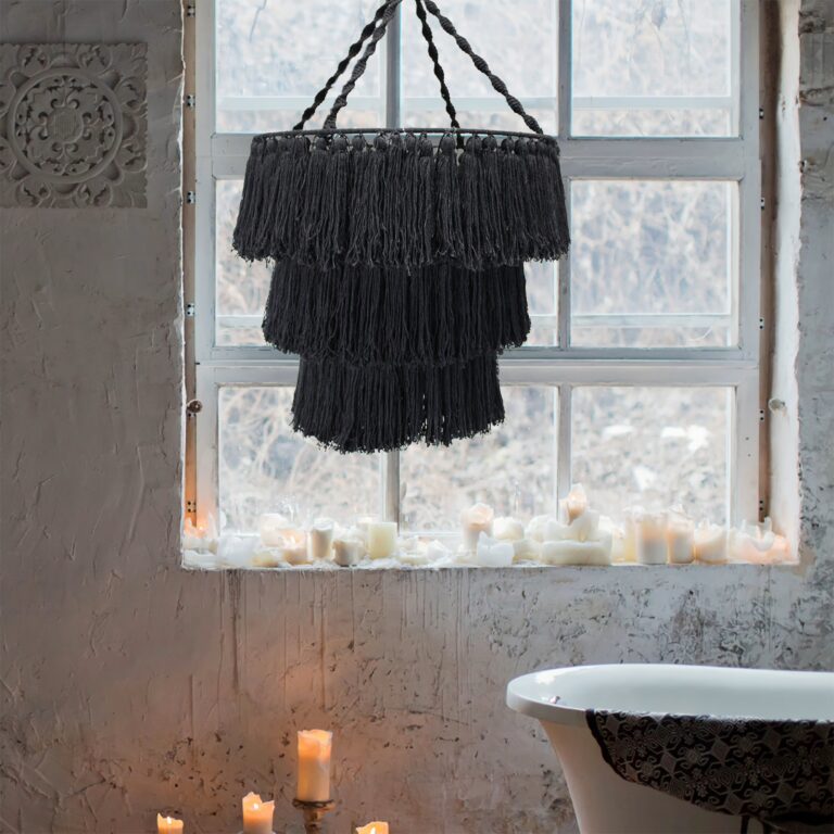 Macrame-Soft-Chandelier-Black