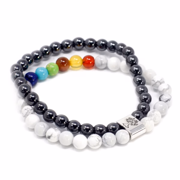 Magnetisk Armbånd - Hvit Howlite Chackra - Bilde 2