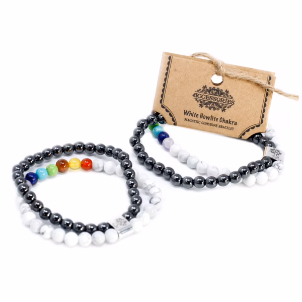 Magnetisk Armbånd - Hvit Howlite Chackra - Bilde 3