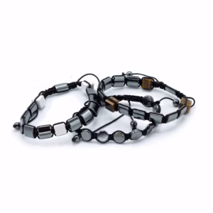 Armbånd Magnetisk Hæmatit Shamballa - Cylindre og Cirkler