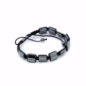 Magnetic Hematite Shamballa Bracelet - Double Cuboids