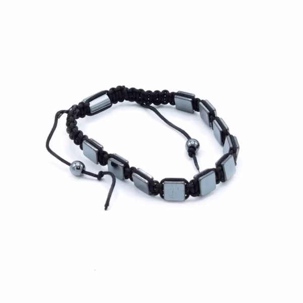 Magnetisk Armbånd Hematitt Shamballa - Flate Kuber - Bilde 2