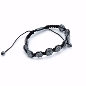 Magnetisches Hämatit - Shamballa - Armband - Hexagon - Schädel