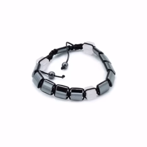 Magnetisches Hämatit Shamballa Armband - Rosenquader