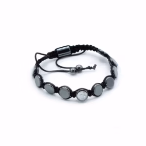 Magnetic Hematite Shamballa Bracelet - Round Flats