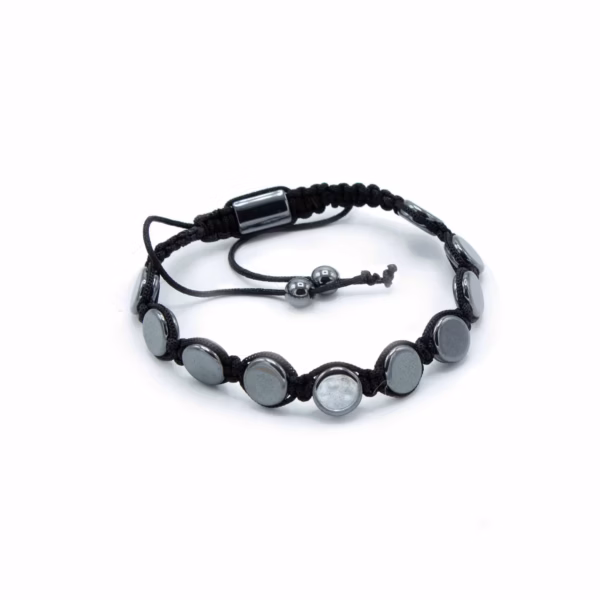 Magnetisk Armbånd Hematitt Shamballa - Runde Flater - Bilde 2