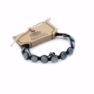 Magnetisk Armbånd Hematitt Shamballa - Runde Flater