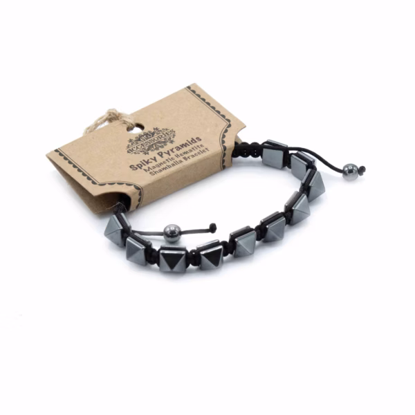 Magnetisk Armbånd Hematitt Shamballa - Spiky Pyramids