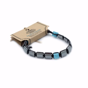 Magnetisk Armbånd Hematitt Shamballa - Turkise Kuboider