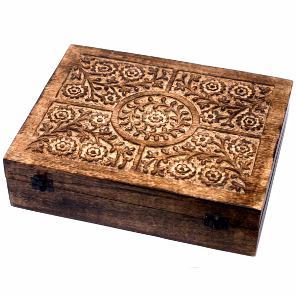 Mangoholz Aromatherapie Box - Floral - Hält 80
