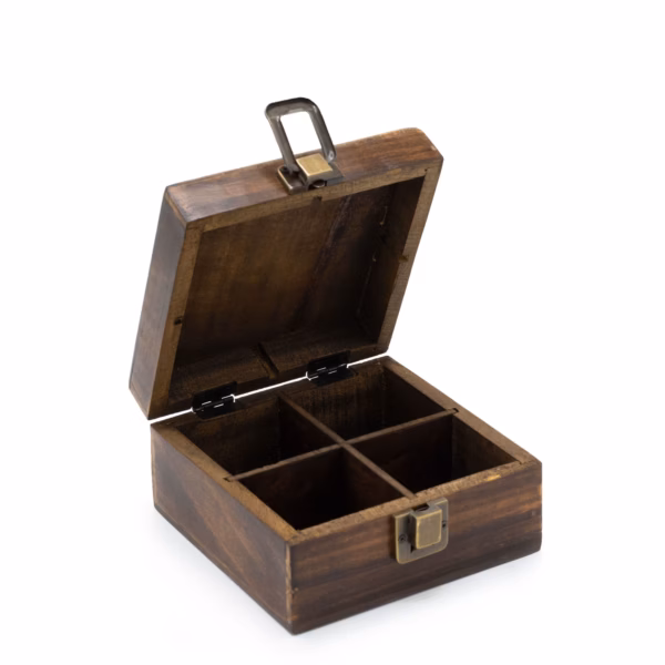 Mango Utskåret Teeske (4 Rom) - 15x15x8Cm - Bilde 3