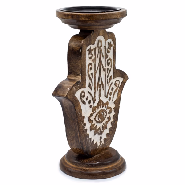 Lysestake I Mangotre - Hamsa - Large 25x18Cm - Bilde 2