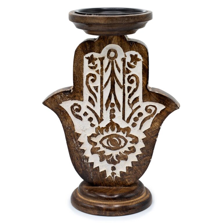 Mango-Wood-Candle-Stand-Hamsa-Large-25x18cm