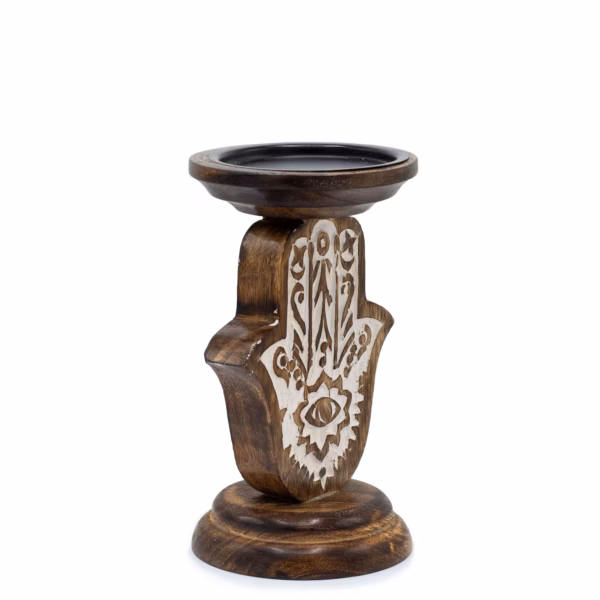 Lysestake I Mangotre - Hamsa - 18x11Cm Liten - Bilde 3