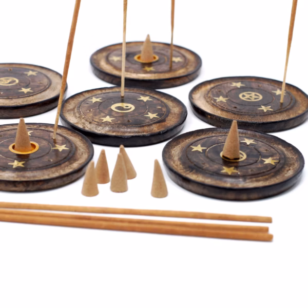 Mango Wood Disc 10Cm (Cone &Amp; Incense)