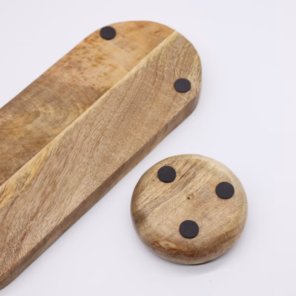 Mango Wood Tray With 3 Bowls - Pretty Floral - Image 5