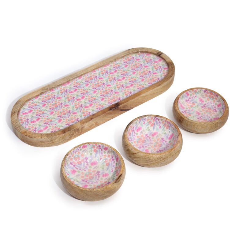 Mango-Wood-Tray-with-3-Bowls-Pretty-Floral