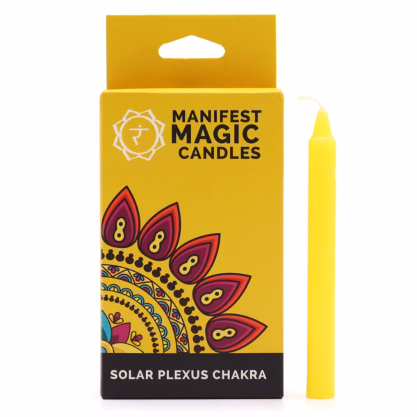 Manifest Magische Kaarsen (Pak Van 12) - Geel - Zonnevlechtchakra