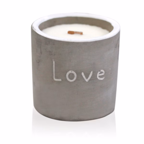Concrete Soy Candle - Love - Purple Fig & Casis Medium