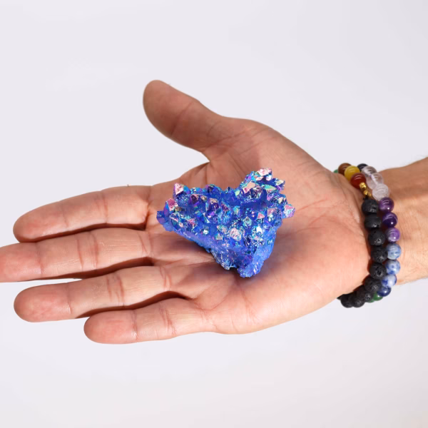 Naturlig Kvarts - Aura Aqua Halo Quartz (Ca. 100-150G 7-10 Cm) - Bilde 4