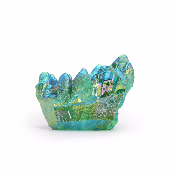 Naturlig Kvarts - Aura Green Flame Quartz (Ca. 100-150gm 7-10Cm)
