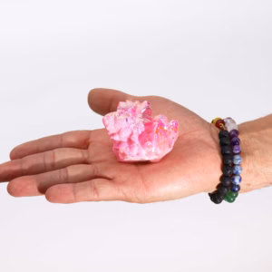 Middelgrote Versterkte Natuurlijk Kwarts - Aura Roze Halo Kwarts - Ongeveer 100