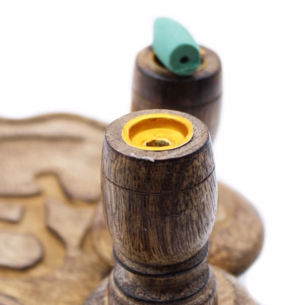 Mango Wood Backflow Burner - Messing Buddha Medium - Bilde 2
