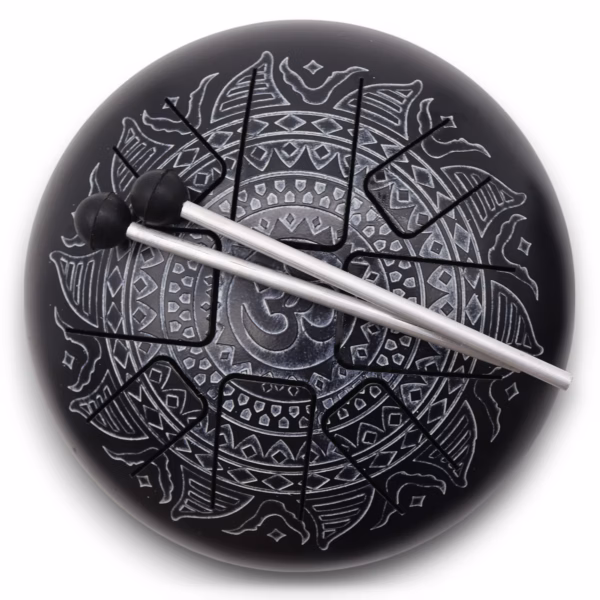 Med Steel Tongue Happy Drums  Om Mandala Engraved- 22X15Cm