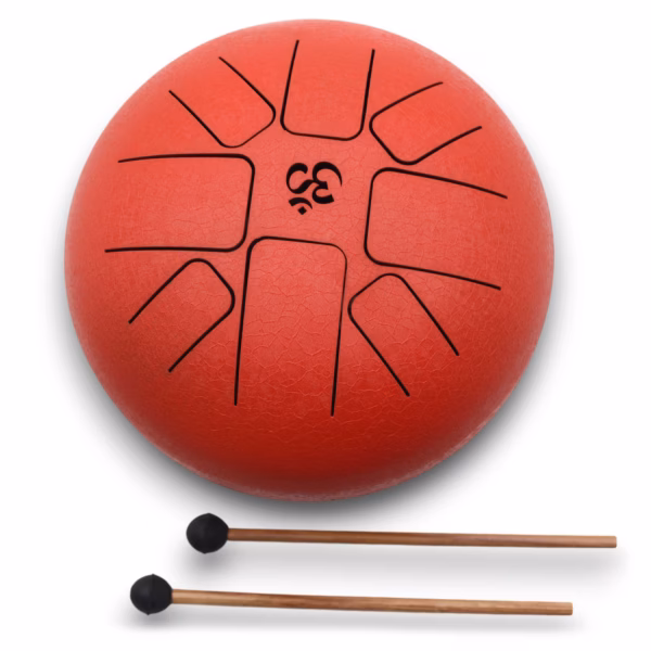 Medium Stalen Tong Geluksdrumss  Om Rood - 22X16Cm - Afbeelding 2