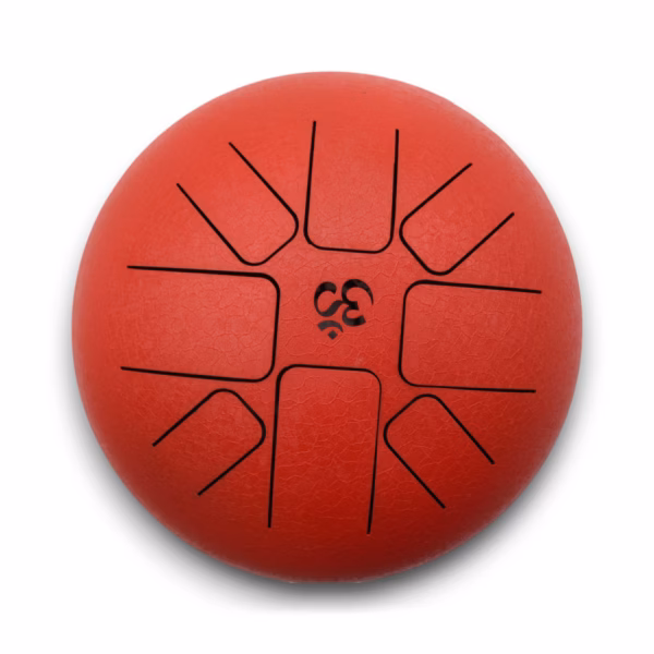 Medium Stalen Tong Geluksdrumss  Om Rood - 22X16Cm - Afbeelding 3