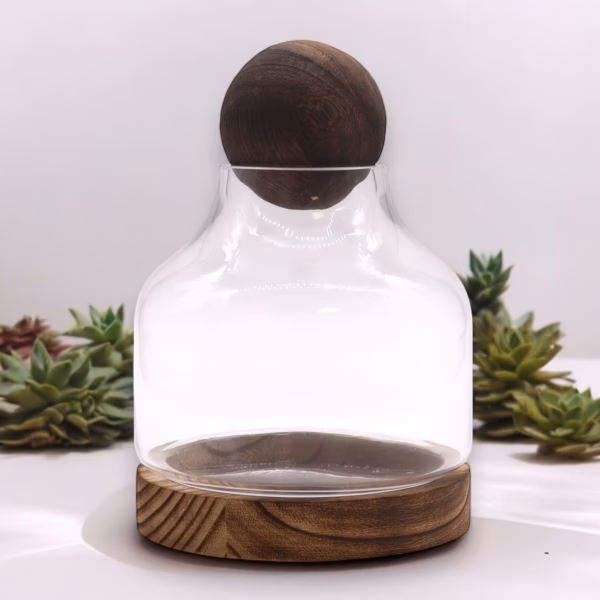 Ball Top Terarium På Mørkt Tungtre - 17x22 cm - Bilde 2