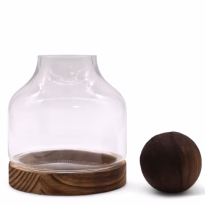 Ball Top Terarium På Mørkt Tungtre - 17x22 cm