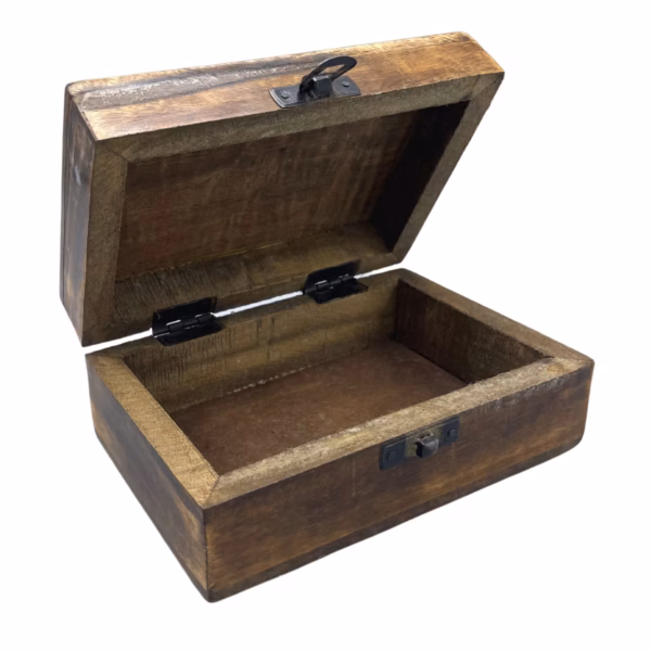 Boîte Moyenne En Bois Recouverte De Céramique - 15X10X6Cm - Blanc – Image 2