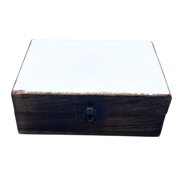 Medium-Ceramic-Glazed-Wood-Box-15x10x6cm-White