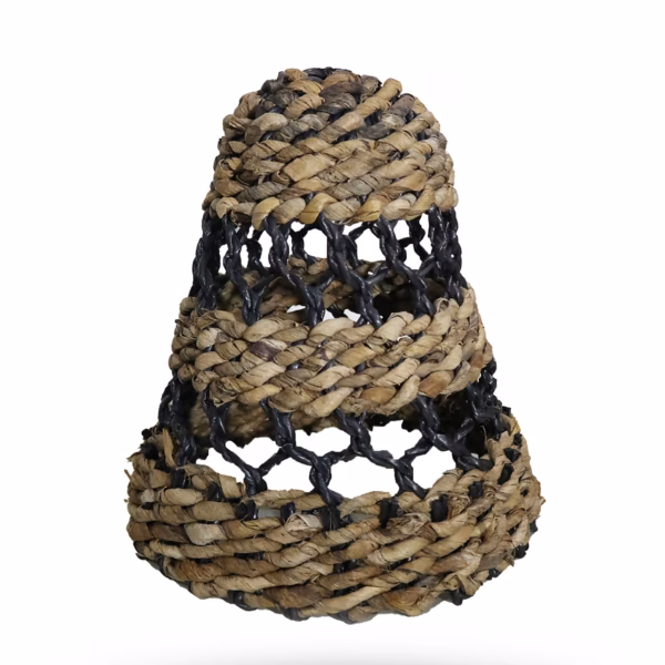 Lampeskærm Af Bananblad Og Hitam-Raffia - H:30Xd:26Cm