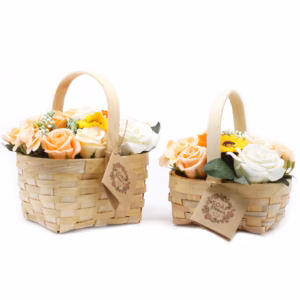 Bouquet Panier en Osier Moyen - Orange